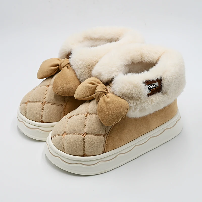 Bowknot cuciture stivali da neve bassa