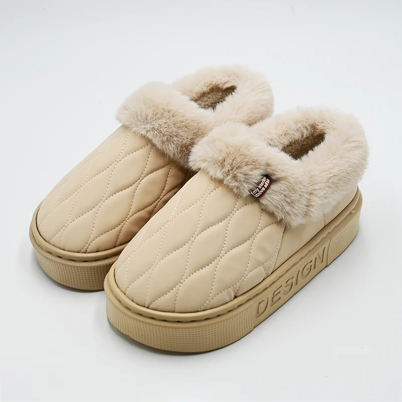 Pantofole di cotone in pelle di diamanti